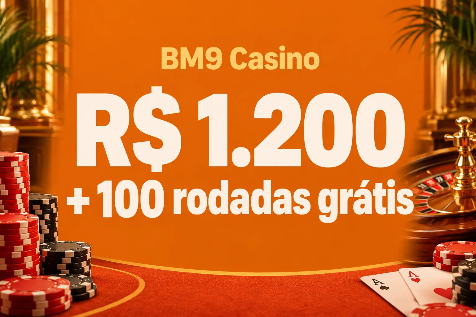 100% até R$ 1.200 + 100 rodadas